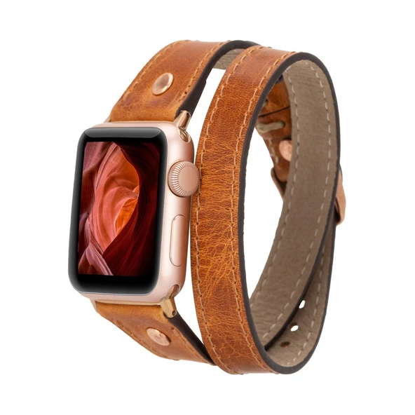 Apple Watch Uyumlu Deri Kordon 42-44-45mm Slim DT RT V18 ürün görseli 1