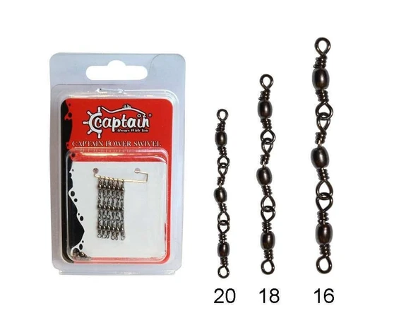 Captain 5105 3 Zincir Fırdöndü 6lı Paket Black Nikel ürün görseli 1