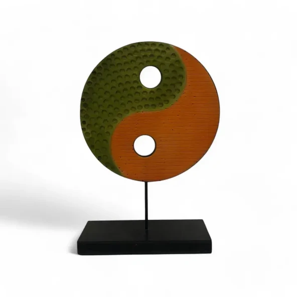 Ying Yang Yeşil Turuncu Ev Dekoru Küçük ürün görseli 1