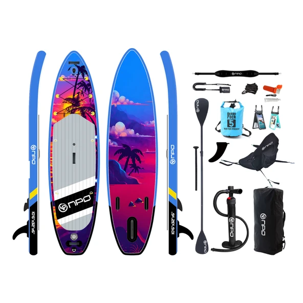 NPO Sunset Palm 320x81x15cm Şişme Premium SUP Paddle Board 148kg Kürek Pompa Çanta Koltuklu Full Set ürün görseli 1