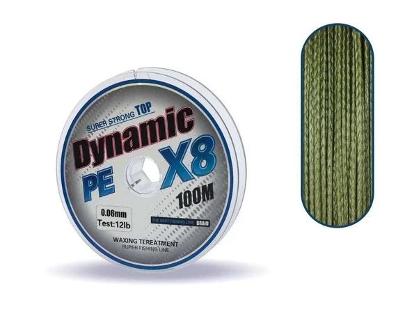 Captain Dynamic Soft PE 8 Örgü İp Misina 100mt Yeşil ürün görseli 1