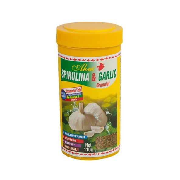 Ahm Spirulina Garlic Granulat Balık Yemi 250 Ml ürün görseli 1