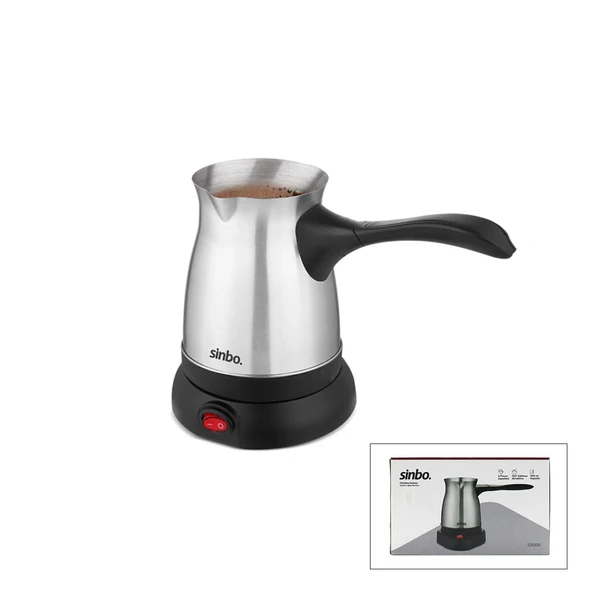 ÇELİK ELEKTRİKLİ CEZVE TÜRK KAHVE MAKİNESİ - 6FİNCAN=500ML 360° KABLOSUZ KULLANIM KATLANIR KULP SCM-9038 (5433) ürün görseli 1