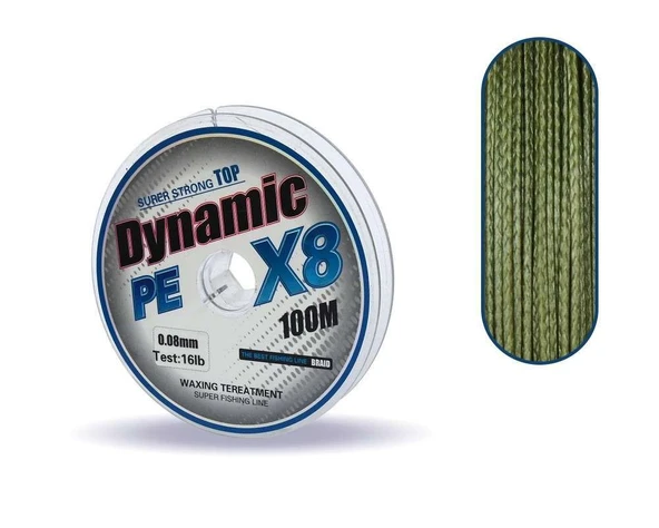 Captain Dynamic Soft PE 8 Örgü İp Misina 100mt Yeşil - Resim 7