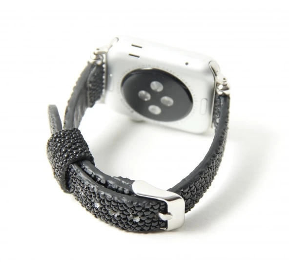 Apple Watch Uyumlu Deri Kordon 38-40-41mm Vatos Siyah ürün görseli 1