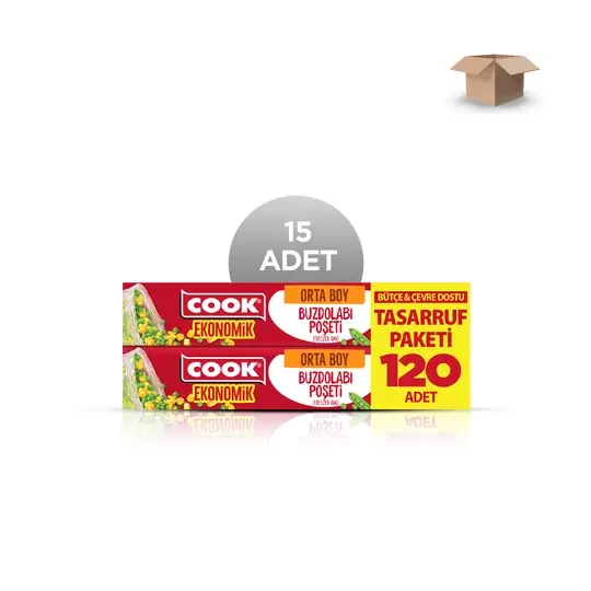 COOK Toptan Ekonomik Orta Buzdolabı Poşeti 24x35 cm 120'li - Koli İçi 15'li ürün görseli 1