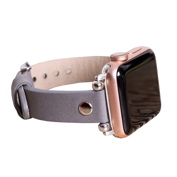 Apple Watch Uyumlu Deri Kordon 38-40-41mm ST RST9 Gri ürün görseli 1