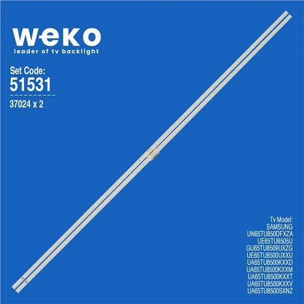Wkset-6531 37024X2 V0T8-650Sm0-R0 Bn96-50380A  2 Adet Led Bar (54Led) (Tvnizi açıp içindeki led barla birebir aynısı olduğunu görmeden almayınız. Sonrasında iade ALMAMAKTAYIZ.) ürün görseli 1