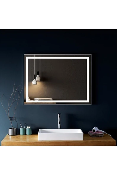 GLOBAL LED MIRROR 105x75 Cm Ledli Ayna Dresuar Hol Koridor Duvar Salon Banyo Wc Ofis Çocuk Yatak Odası Boy ürün görseli 1