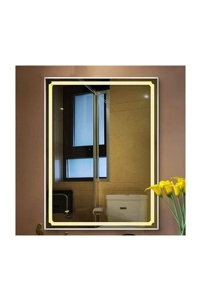 GLOBAL LED MIRROR 50x65 Cm Kumlamalı Ledli Ayna Duvar Salon Banyo Wc Ofis Yatak Odası Boy Ledli Ayna ürün görseli 1