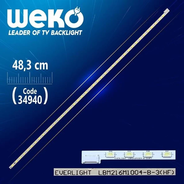 EVERLIGHT LBM216M1004-B-3 (HF) - 48.3 CM 40 LEDLİ - (WK-770) Tv Led Bar (Tvnizi açıp içindeki led barla birebir aynısı olduğunu görmeden almayınız. Sonrasında iade ALMAMAKTAYIZ.) ürün görseli 1