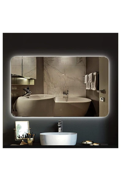 GLOBAL LED MIRROR 50x65 cm Ledli Ayna Banyo Aynası Dekoratif Ayna Boy Ayna Salon Duvar Ayna ürün görseli 1