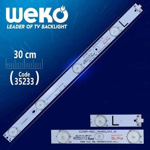 40DB 4X11 MBL-40035D411EH0-V2-L - ECHOM-40CL_4640CL042_A1 - L TYPE - 30 Cm 4 Ledli - WK-900 Led Tv Bar ürün görseli 1
