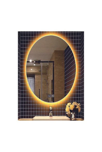DNR Mirror 60x80 Cm Buğu Yapmayan Dokunmatik Tuşlu Günışığı Ledli Elips Banyo Aynası ürün görseli 1