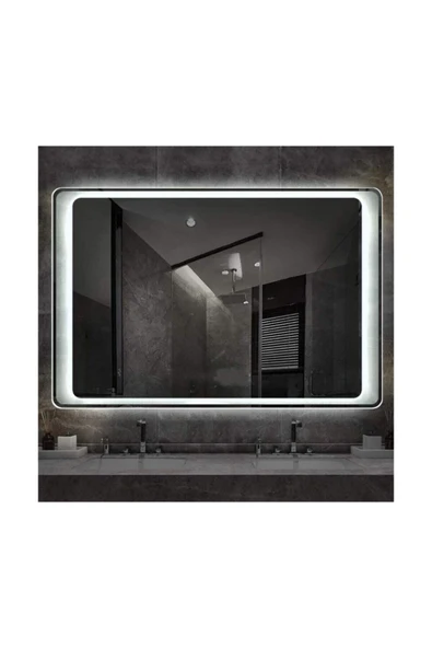 GLOBAL LED MIRROR 80x120 Cm Kumlamalı Ledli Ayna Duvar Salon Banyo Wc Ofis Yatak Odası Boy Ledli Ayna ürün görseli 1