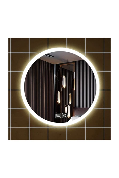 GLOBAL LED MIRROR 85 Cm Dokunmatik Tuşlu Buğu Çözücü Ledli Yuvarlak Banyo Aynası ürün görseli 1
