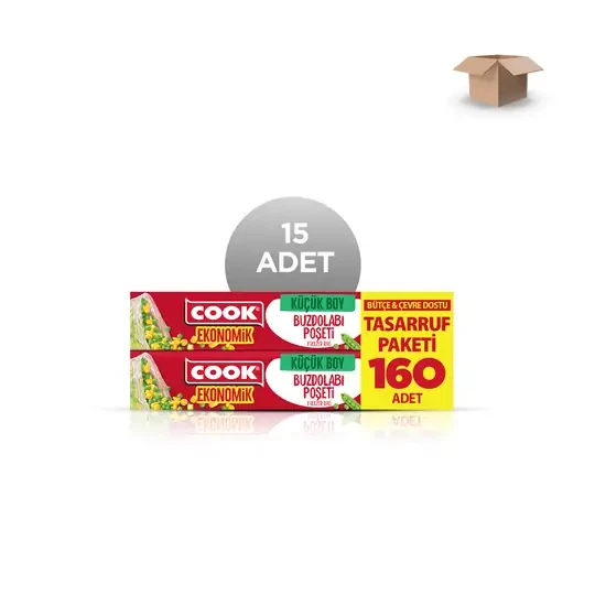 COOK Toptan Ekonomik Küçük Buzdolabı Poşeti 20x30 cm 160'lı - Koli İçi 15'li ürün görseli 1