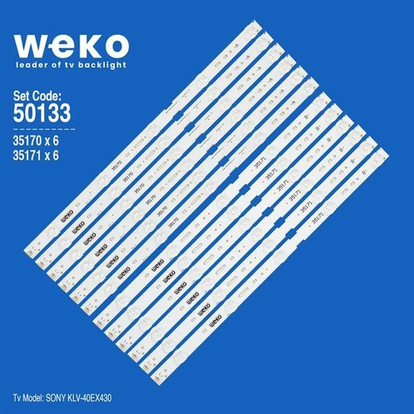 Wkset-5133 35170X6 35171X6 Samsung 2012Sony40 12 Adet Led Bar (38,6Cm) (Tvnizi açıp içindeki led barla birebir aynısı olduğunu görmeden almayınız. Sonrasında iade ALMAMAKTAYIZ.) ürün görseli 1