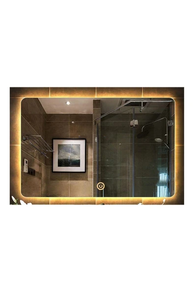 GLOBAL LED MIRROR 40x55 Cm Dokunmatik Tuşlu Ledli Ayna Banyo Aynası Dekoratif Ayna Boy Ayna Salon Duvar Ayna ürün görseli 1