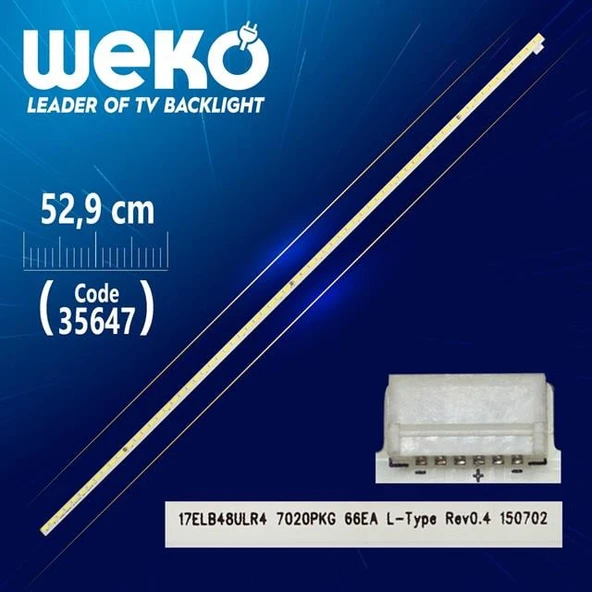 17ELB48ULR4 7020PKG 66EA L-TYPE REV0.4 - 52.9 Cm 66 Ledli - (WK-1133) Tv Led Bar (Tvnizi açıp içindeki led barla birebir aynısı olduğunu görmeden almayınız. Sonrasında iade ALMAMAKTAYIZ.) ürün görseli 1