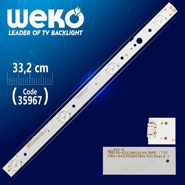 CRH-A4330300104L74C REV1.0 I 33.2 Cm Tv Led Bar (Tvnizi açıp içindeki led barla birebir aynısı olduğunu görmeden almayınız. Sonrasında iade ALMAMAKTAYIZ.) ürün görseli 1