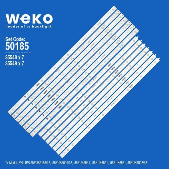 Wkset-5185 35548X7 35549X7 Yx-55072010-3B555-0-A-5C1 14 Adet Led Bar (Tvnizi açıp içindeki led barla birebir aynısı olduğunu görmeden almayınız. Sonrasında iade ALMAMAKTAYIZ.) ürün görseli 1