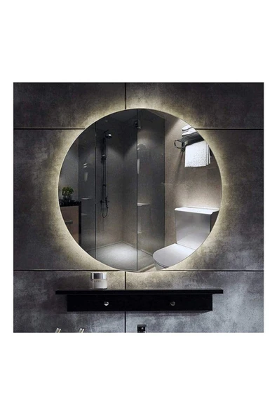 GLOBAL LED MIRROR 75 Cm Dokunmatik Tuşlu Yuvarlak Ledli Ayna Banyo Aynası Dekoratif Ayna Boy Ayna Salon Duvar Ayna ürün görseli 1