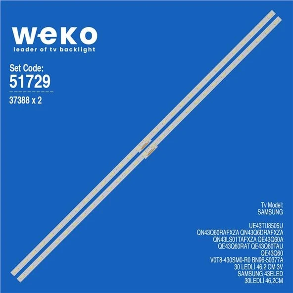 Samsung QN43Q6DRAFXZA 43'' 2 Adet Tv Led Bar (Tvnizi açıp içindeki led barla birebir aynısı olduğunu görmeden almayınız. Sonrasında iade ALMAMAKTAYIZ.) ürün görseli 1
