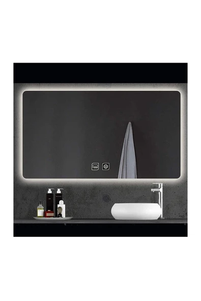 DNR Mirror 65x90 Cm Buğu Yapmayan Dokunmatik Beyaz Ledli Dikdörtgen Banyo Aynası ürün görseli 1