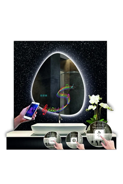 GLOBAL LED MIRROR 70 Cm Çapında Bluetoothlu Buğu Çözücülü Dokunmatik Ledli Asimetrik Banyo Aynası Dekoratif Led Işıklı ürün görseli 1