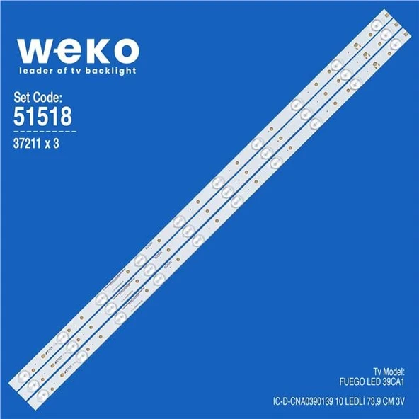 Wkset-6518 37211X3 Ic-D-Cna0390139  3 Adet Led Bar (Tvnizi açıp içindeki led barla birebir aynısı olduğunu görmeden almayınız. Sonrasında iade ALMAMAKTAYIZ.) ürün görseli 1