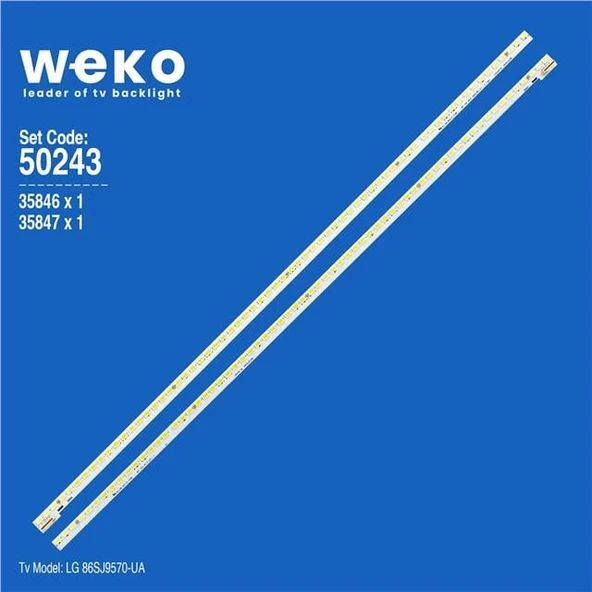 Wkset-5243 35846X1 35847X1 86 V16 Art3 2 Adet Led Bar (66Led) (Tvnizi açıp içindeki led barla birebir aynısı olduğunu görmeden almayınız. Sonrasında iade ALMAMAKTAYIZ.) ürün görseli 1