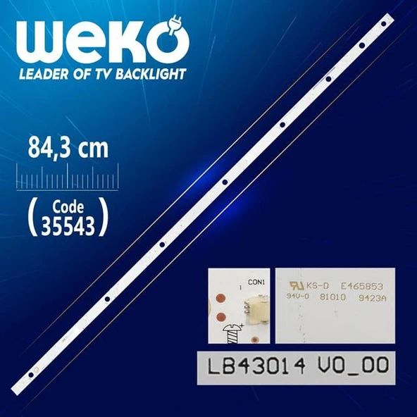 LB43014 V0_00 - YX-11800829A0-1C562-0-A-64C-0060 - 12 Ledli 84.3 Cm - (WK-430) Tv Led Bar (Tvnizi açıp içindeki led barla birebir aynısı olduğunu görmeden almayınız. Sonrasında iade ALMAMAKTAYIZ.) ürün görseli 1