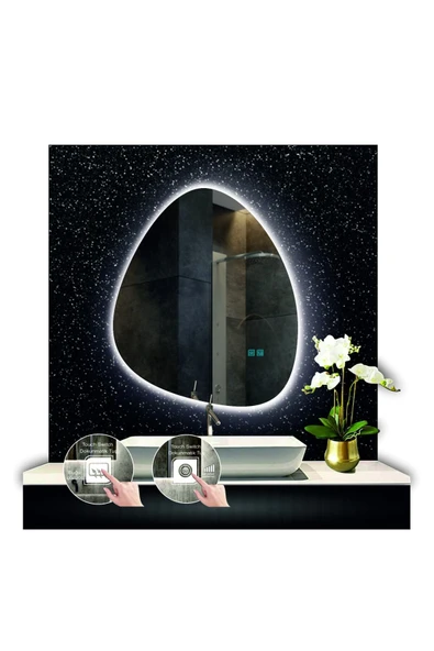 GLOBAL LED MIRROR 80 Cm Çapında Buğu Çözücülü Dokunmatik Ledli Asimetrik Banyo Aynası Dekoratif Led Işıklı Dikey Ayna ürün görseli 1