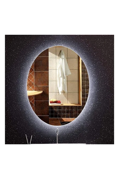 GLOBAL LED MIRROR 73x93 Cm Elips Ledli Ayna Banyo Aynası Dekoratif Ayna Boy Ayna Salon Duvar Ayna ürün görseli 1