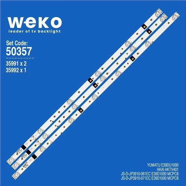 Wkset-5357 35991X2 35992X1 E39D1000 Mcpc8 3 Adet Led Bar (Tvnizi açıp içindeki led barla birebir aynısı olduğunu görmeden almayınız. Sonrasında iade ALMAMAKTAYIZ.) ürün görseli 1