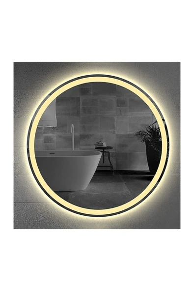 GLOBAL LED MIRROR 85 Cm Kumlamalı Ledli Yuvarlak Ayna Banyo Aynası Dekoratif Ayna Boy Ayna Salon Duvar Ayna ürün görseli 1