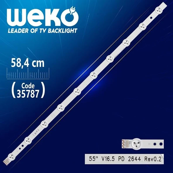 55'' V16.5 PD 2644 REV0.2 - B TYPE - 58.4 Cm 10 Ledli - WK-1254 Led Tv Bar ürün görseli 1