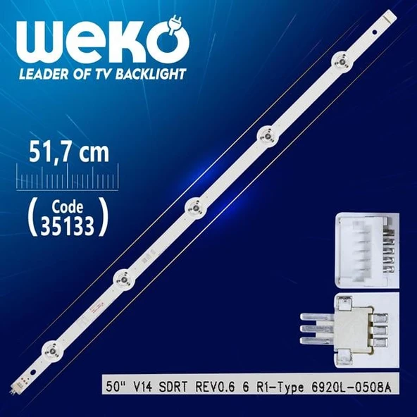 50'' V14 SDRT REV0.6 6 R1-TYPE 6920L-0508A - 51.7 Cm 5 Ledli - WK-399 Led Tv Bar ürün görseli 1