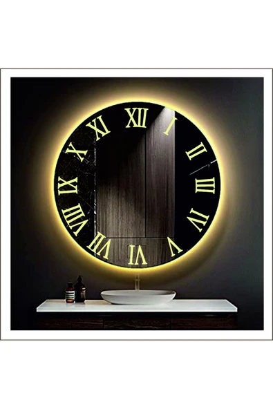 GLOBAL LED MIRROR 60 Cm Günışığı Ledli Tasarım Kumlamalı Banyo Aynası Makyaj Aynası Işıklı Ayna ürün görseli 1
