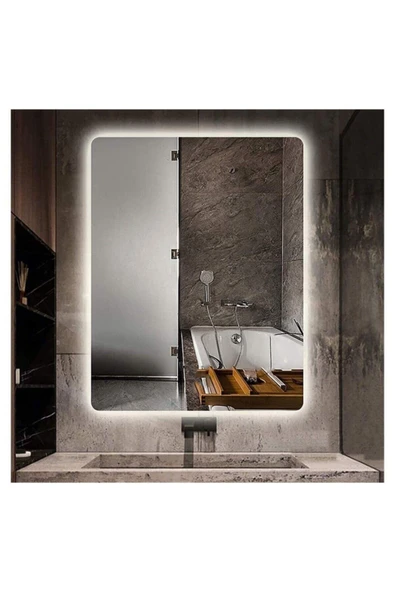 GLOBAL LED MIRROR 80x120 Cm Ledli Ayna Banyo Aynası Dekoratif Ayna Boy Ayna Salon Duvar Ayna ürün görseli 1