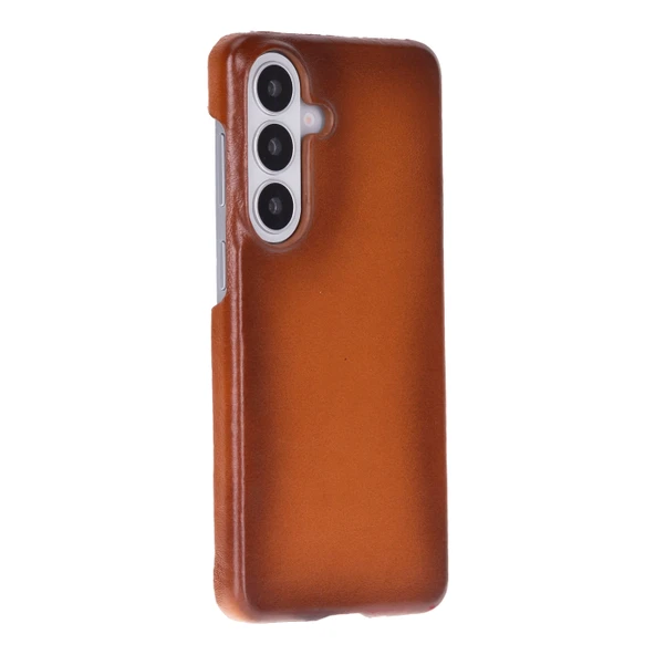 Galaxy S26 Plus için, Hakiki Deri, El Yapımı Kılıf, İç Yüzeyi Kadife, Gölgeli Taba ürün görseli 1