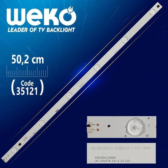 49D1000/C1000 - LB-C490F13-E2-L-G1-LD1-SİCHUAN - LB49002 V0 - 50.2 Cm 6 Ledli - WK-365 Led Tv Bar ürün görseli 1