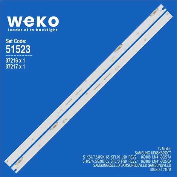 Samsung UE65KS9500T 65'' 2 Adet Tv Led Bar (Tvnizi açıp içindeki led barla birebir aynısı olduğunu görmeden almayınız. Sonrasında iade ALMAMAKTAYIZ.) ürün görseli 1