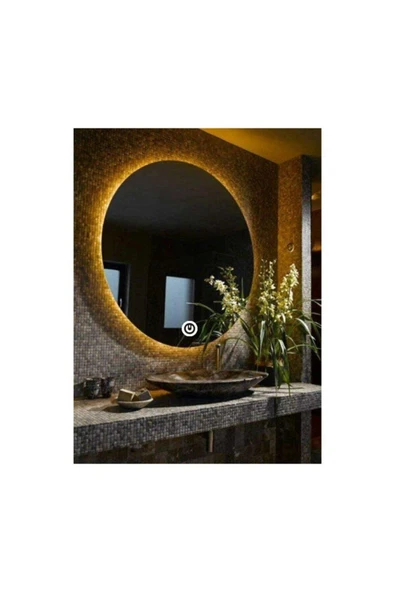 GLOBAL LED MIRROR 85 Cm Dokunmatik Tuşlu Yuvarlak Ledli Ayna Banyo Aynası Dekoratif Ayna Boy Ayna Salon Duvar Ayna ürün görseli 1