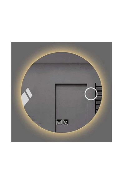 GLOBAL LED MIRROR 60 Cm Makyaj Aynalı Dokunmatik Tuşlu Buğu Yapmayan Ledli Yuvarlak Banyo Aynası ürün görseli 1