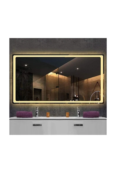 GLOBAL LED MIRROR 50x65 cm Kumlamalı Ledli Ayna Duvar Salon Banyo Wc Ofis Yatak Odası Boy Ledli Ayna ürün görseli 1