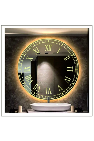 GLOBAL LED MIRROR 70 Cm Günışığı Ledli Tasarım Kumlamalı Banyo Aynası Makyaj Aynası Işıklı Ayna ürün görseli 1