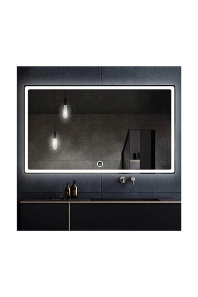 GLOBAL LED MIRROR 65x90 Cm Kumlamalı Dokunmatik Tuşlu Ledli Ayna Duvar Salon Banyo Wc Ofis Yatak Odası Boy Ledli Ayna ürün görseli 1