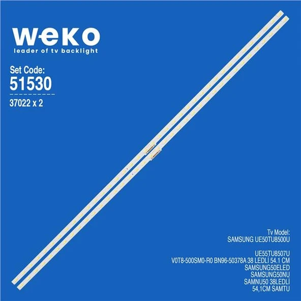 Wkset-6530 37022X2 V0T8-500Sm0-R0 Bn96-50378A  2 Adet Led Bar (38Led) (Tvnizi açıp içindeki led barla birebir aynısı olduğunu görmeden almayınız. Sonrasında iade ALMAMAKTAYIZ.) ürün görseli 1
